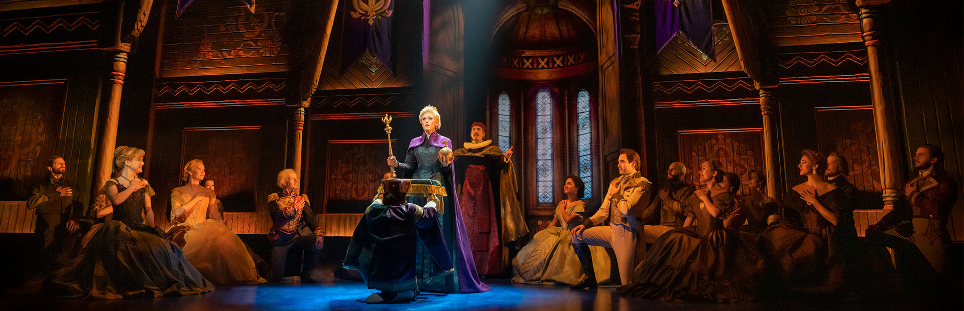 Elsa's coronation in the Crown Hall with the people